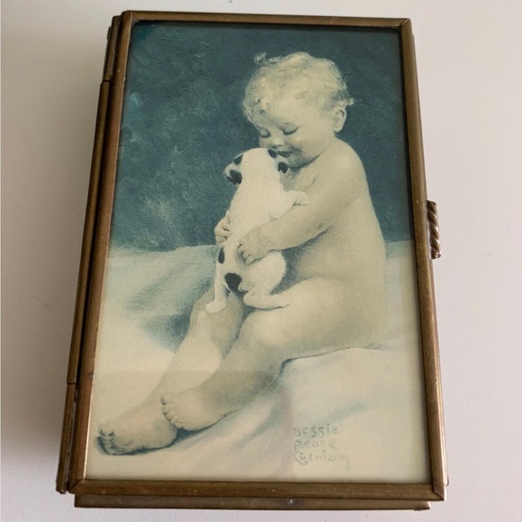 Vintage Brass/Glass Trinket Box - Picture 1 of 7